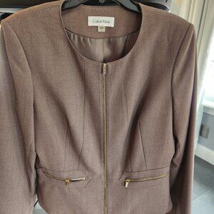 Calvin Klein: Ladies Pant Suit separates (jacket size 14, pants size 12, Tan)